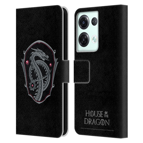 House Of The Dragon: Television Series Graphics Dragon Badge Leather Book Wallet Case Cover For OPPO Reno8 Pro