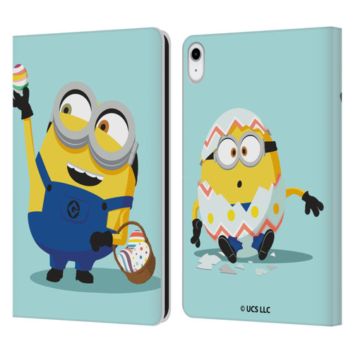 Minions Rise of Gru(2021) Easter 2021 Bob Egg Hunt Leather Book Wallet Case Cover For Apple iPad 10.9 (2022)