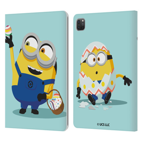 Minions Rise of Gru(2021) Easter 2021 Bob Egg Hunt Leather Book Wallet Case Cover For Apple iPad Pro 11 2020 / 2021 / 2022