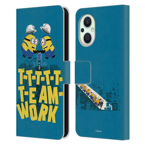 Minions Rise of Gru(2021) Graphics Teamwork Leather Book Wallet Case Cover For OPPO Reno8 Lite