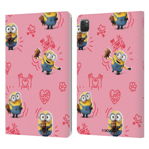 Minions Rise of Gru(2021) Valentines 2021 Bob Pattern Leather Book Wallet Case Cover For Apple iPad Pro 11 2020 / 2021 / 2022