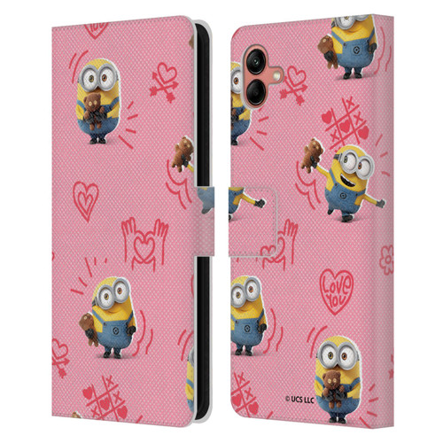 Minions Rise of Gru(2021) Valentines 2021 Bob Pattern Leather Book Wallet Case Cover For Samsung Galaxy A04 (2022)