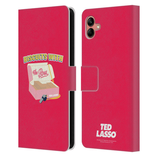 Ted Lasso Season 1 Graphics Biscuits With The Boss Leather Book Wallet Case Cover For Samsung Galaxy A04 (2022)