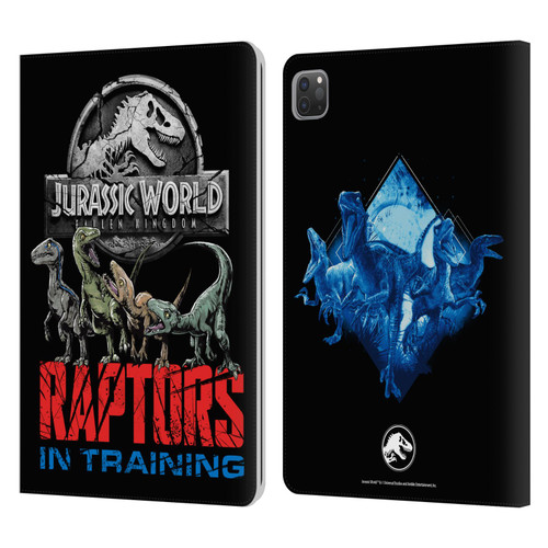 Jurassic World Fallen Kingdom Key Art Raptors In Training Leather Book Wallet Case Cover For Apple iPad Pro 11 2020 / 2021 / 2022