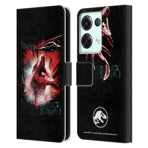 Jurassic World Fallen Kingdom Key Art Mosasaurus Leather Book Wallet Case Cover For OPPO Reno8 Pro