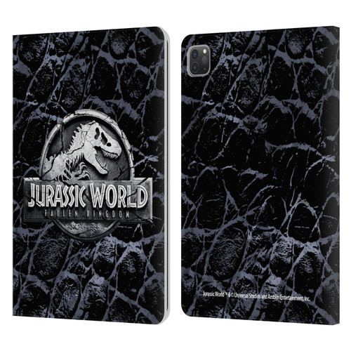 Jurassic World Fallen Kingdom Logo Dinosaur Scale Leather Book Wallet Case Cover For Apple iPad Pro 11 2020 / 2021 / 2022