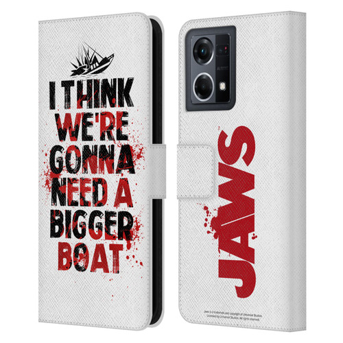 Jaws I Key Art Bigger Boat Leather Book Wallet Case Cover For OPPO Reno8 4G