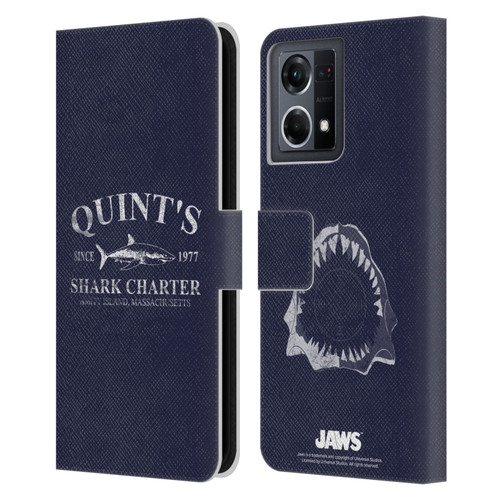 Jaws I Key Art Quint's Shark Charter Leather Book Wallet Case Cover For OPPO Reno8 4G