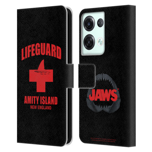 Jaws I Key Art Lifeguard Leather Book Wallet Case Cover For OPPO Reno8 Pro