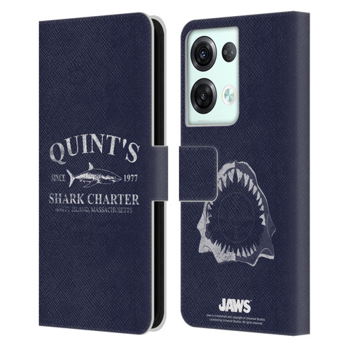 Jaws I Key Art Quint's Shark Charter Leather Book Wallet Case Cover For OPPO Reno8 Pro