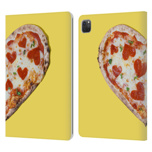 Pepino De Mar Foods Heart Pizza Leather Book Wallet Case Cover For Apple iPad Pro 11 2020 / 2021 / 2022