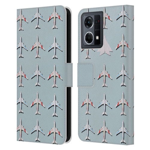 Pepino De Mar Patterns 2 Airplane Leather Book Wallet Case Cover For OPPO Reno8 4G