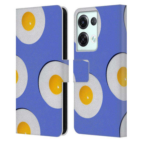 Pepino De Mar Patterns 2 Egg Leather Book Wallet Case Cover For OPPO Reno8 Pro