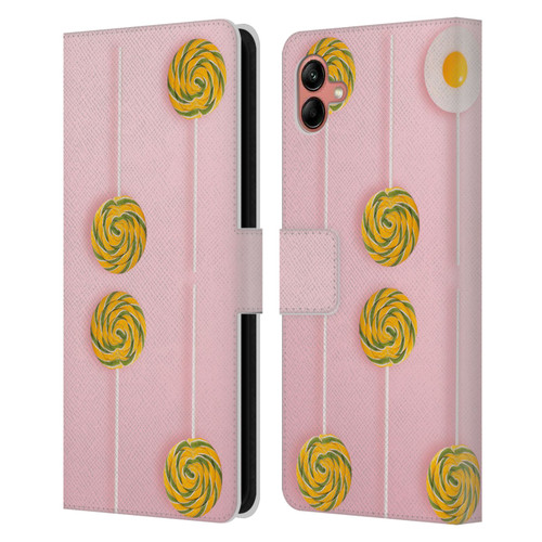 Pepino De Mar Patterns 2 Lollipop Leather Book Wallet Case Cover For Samsung Galaxy A04 (2022)