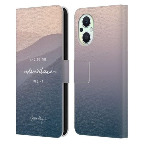 Nature Magick So The Adventure Begins Quote Mountains Leather Book Wallet Case Cover For OPPO Reno8 Lite
