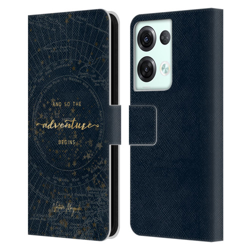 Nature Magick So The Adventure Begins Quote Star Map Leather Book Wallet Case Cover For OPPO Reno8 Pro