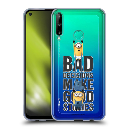 Despicable Me Funny Minions Bad Decisions Soft Gel Case for Huawei P40 lite E