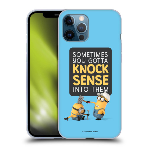 Despicable Me Funny Minions Knock Sense Soft Gel Case for Apple iPhone 12 Pro Max