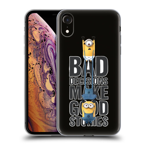 Despicable Me Funny Minions Bad Decisions Soft Gel Case for Apple iPhone XR