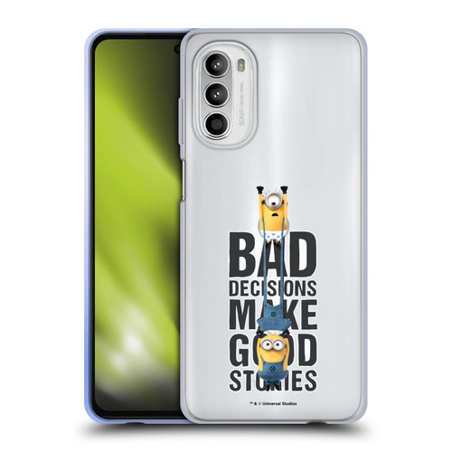 Despicable Me Funny Minions Bad Decisions Soft Gel Case for Motorola Moto G52