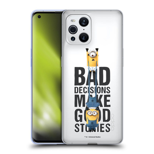 Despicable Me Funny Minions Bad Decisions Soft Gel Case for OPPO Find X3 / Pro