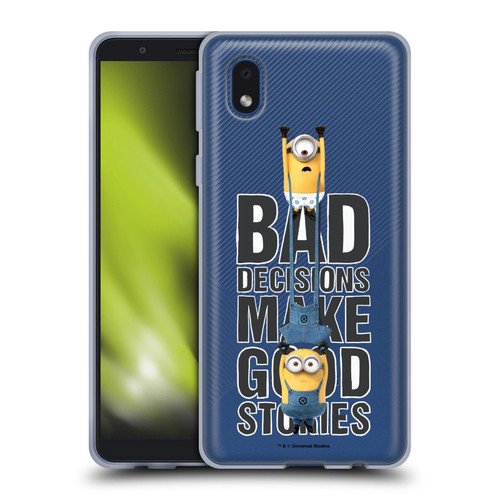 Despicable Me Funny Minions Bad Decisions Soft Gel Case for Samsung Galaxy A01 Core (2020)