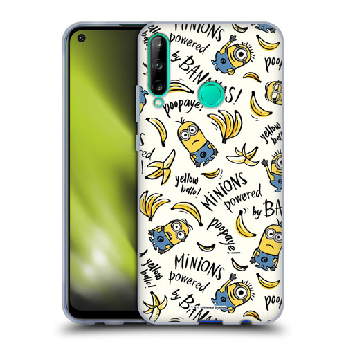 Despicable Me Minion Graphics Banana Doodle Pattern Soft Gel Case for Huawei P40 lite E