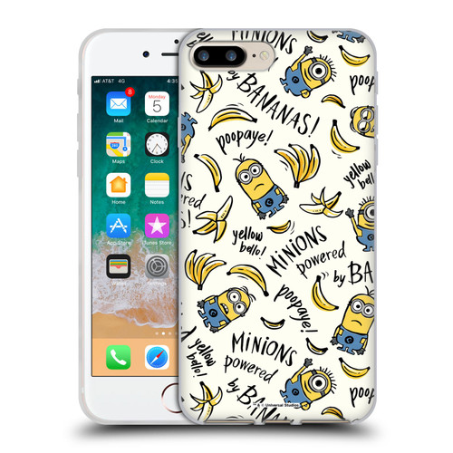 Despicable Me Minion Graphics Banana Doodle Pattern Soft Gel Case for Apple iPhone 7 Plus / iPhone 8 Plus