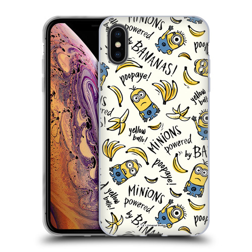 Despicable Me Minion Graphics Banana Doodle Pattern Soft Gel Case for Apple iPhone XS Max