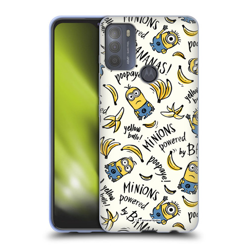 Despicable Me Minion Graphics Banana Doodle Pattern Soft Gel Case for Motorola Moto G50