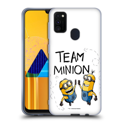 Despicable Me Minion Graphics Team High Five Soft Gel Case for Samsung Galaxy M30s (2019)/M21 (2020)
