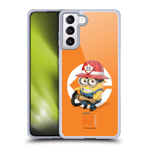 Despicable Me Minions Bob Fireman Costume Soft Gel Case for Samsung Galaxy S21+ 5G