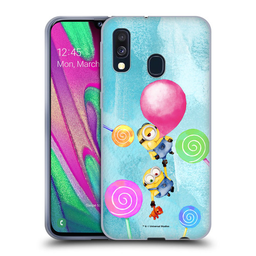 Despicable Me Watercolour Minions Bob And Stuart Bubble Soft Gel Case for Samsung Galaxy A40 (2019)