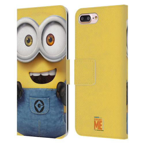 Despicable Me Full Face Minions Bob Leather Book Wallet Case Cover For Apple iPhone 7 Plus / iPhone 8 Plus