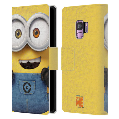 Despicable Me Full Face Minions Bob Leather Book Wallet Case Cover For Samsung Galaxy S9