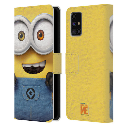 Despicable Me Full Face Minions Bob Leather Book Wallet Case Cover For Samsung Galaxy M31s (2020)