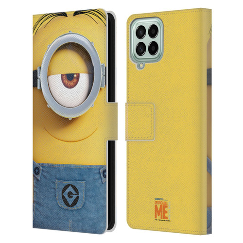 Despicable Me Full Face Minions Stuart Leather Book Wallet Case Cover For Samsung Galaxy M53 (2022)
