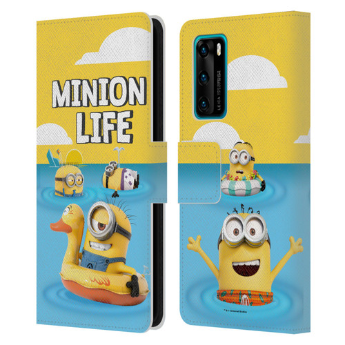 Despicable Me Funny Minions Beach Life Leather Book Wallet Case Cover For Huawei P40 5G