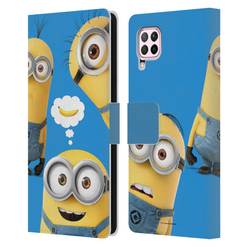 Despicable Me Funny Minions Banana Leather Book Wallet Case Cover For Huawei Nova 6 SE / P40 Lite