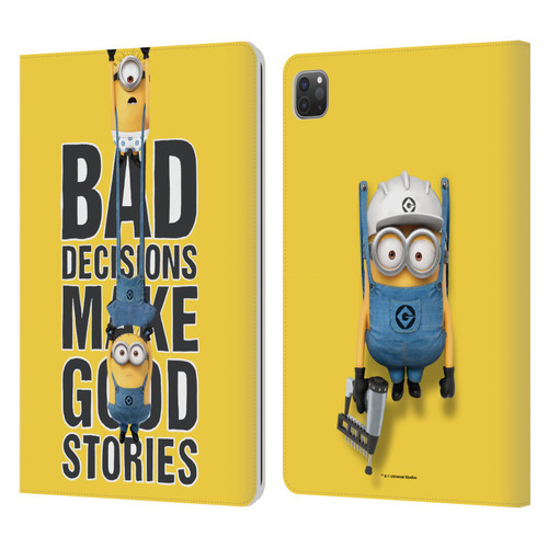 Despicable Me Funny Minions Bad Decisions Leather Book Wallet Case Cover For Apple iPad Pro 11 2020 / 2021 / 2022