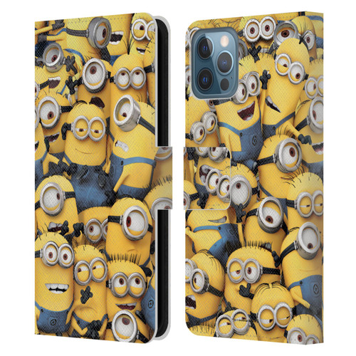 Despicable Me Funny Minions Pattern Leather Book Wallet Case Cover For Apple iPhone 12 / iPhone 12 Pro