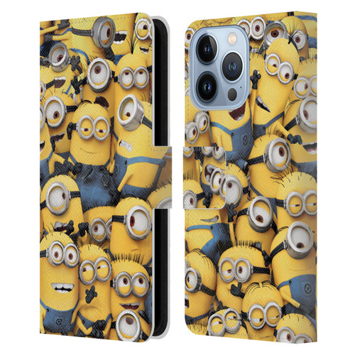Despicable Me Funny Minions Pattern Leather Book Wallet Case Cover For Apple iPhone 13 Pro