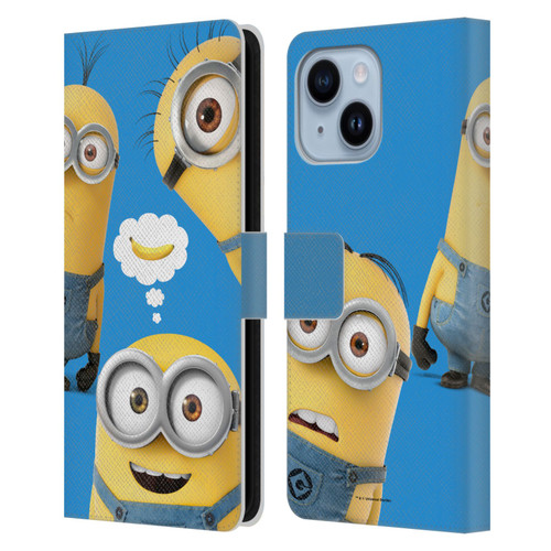 Despicable Me Funny Minions Banana Leather Book Wallet Case Cover For Apple iPhone 14 Plus