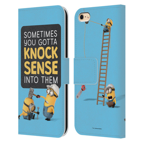 Despicable Me Funny Minions Knock Sense Leather Book Wallet Case Cover For Apple iPhone 6 / iPhone 6s