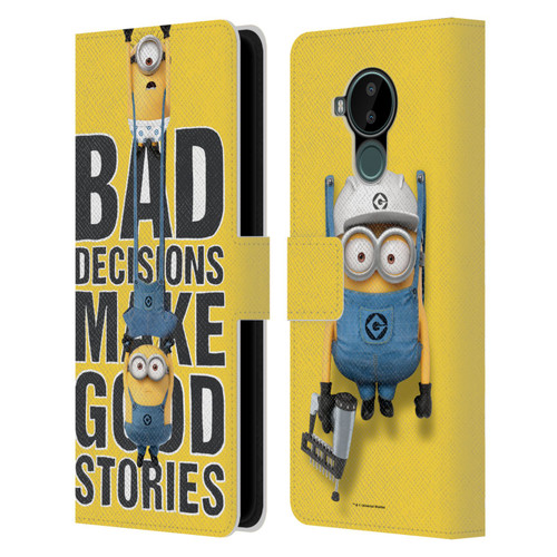 Despicable Me Funny Minions Bad Decisions Leather Book Wallet Case Cover For Nokia C30