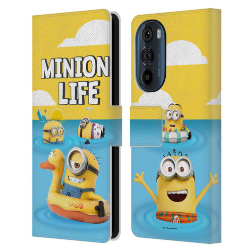 Despicable Me Funny Minions Beach Life Leather Book Wallet Case Cover For Motorola Edge 30