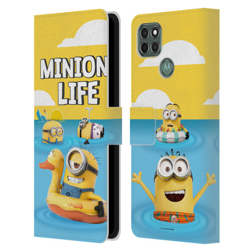 Despicable Me Funny Minions Beach Life Leather Book Wallet Case Cover For Motorola Moto G9 Power