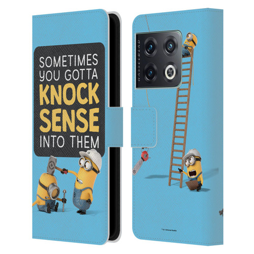 Despicable Me Funny Minions Knock Sense Leather Book Wallet Case Cover For OnePlus 10 Pro
