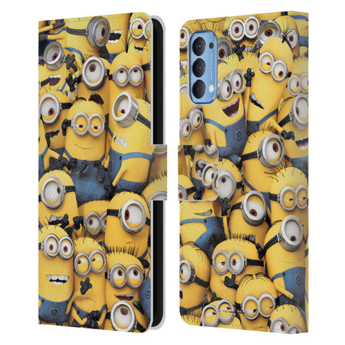 Despicable Me Funny Minions Pattern Leather Book Wallet Case Cover For OPPO Reno 4 5G