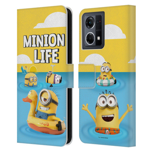 Despicable Me Funny Minions Beach Life Leather Book Wallet Case Cover For OPPO Reno8 4G